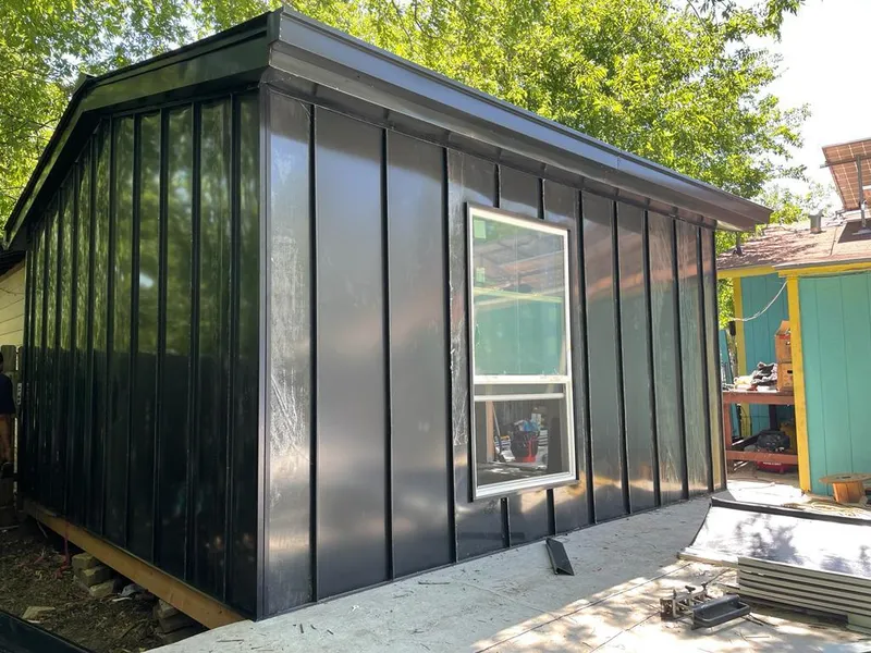 Black standing seam metal wall panels for Metal Roof Installation in Oak Brook